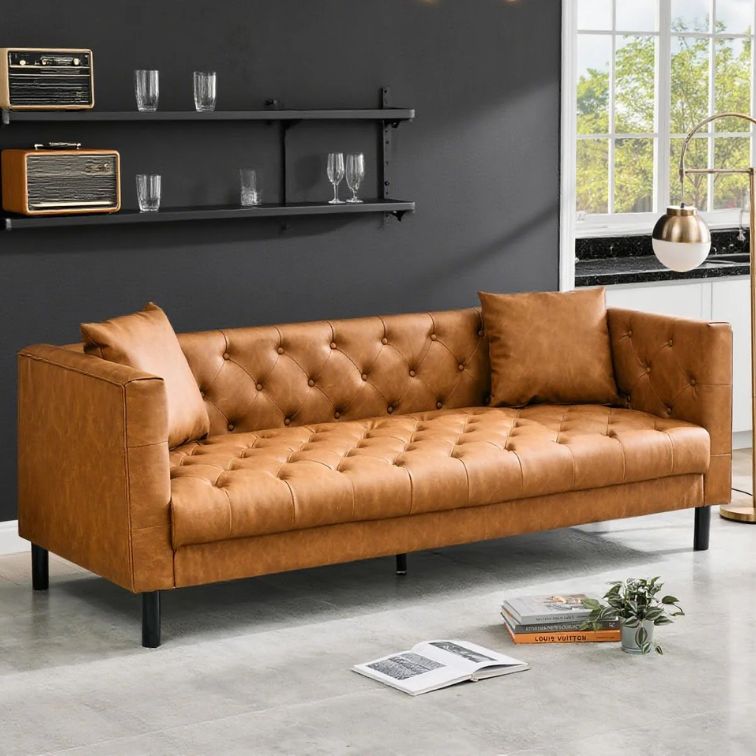 Garvee Modern PU Leather Couch for Living Room
