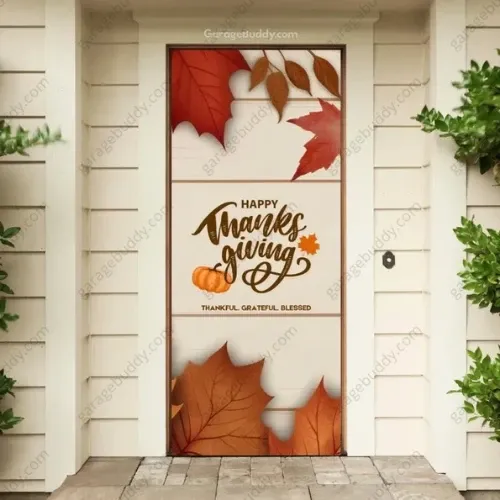 Happy Thanksgiving Fall Front Door Cover